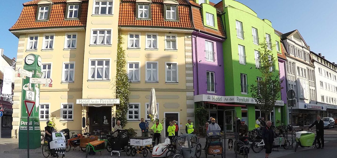 Lastenradparade 2020/1 Start der Lastenradparade in Lünen