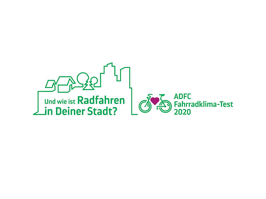 ADFC-Fahrradklima-Test 2020 Key Visual (alternativ) Logo des ADFC Fahrradklimatests 2020